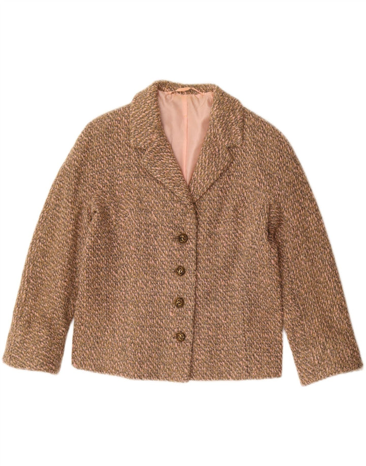 Blazer Vintage pentru femei cu 4 nasturi, UK 16, maro mare