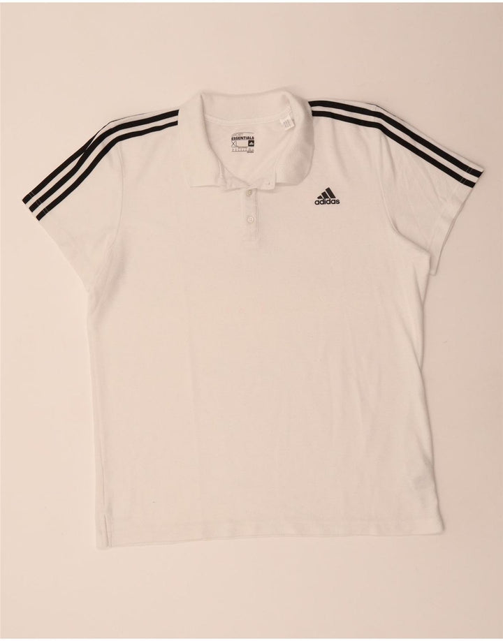 Tricou polo Adidas Climalite XL, alb, poliester