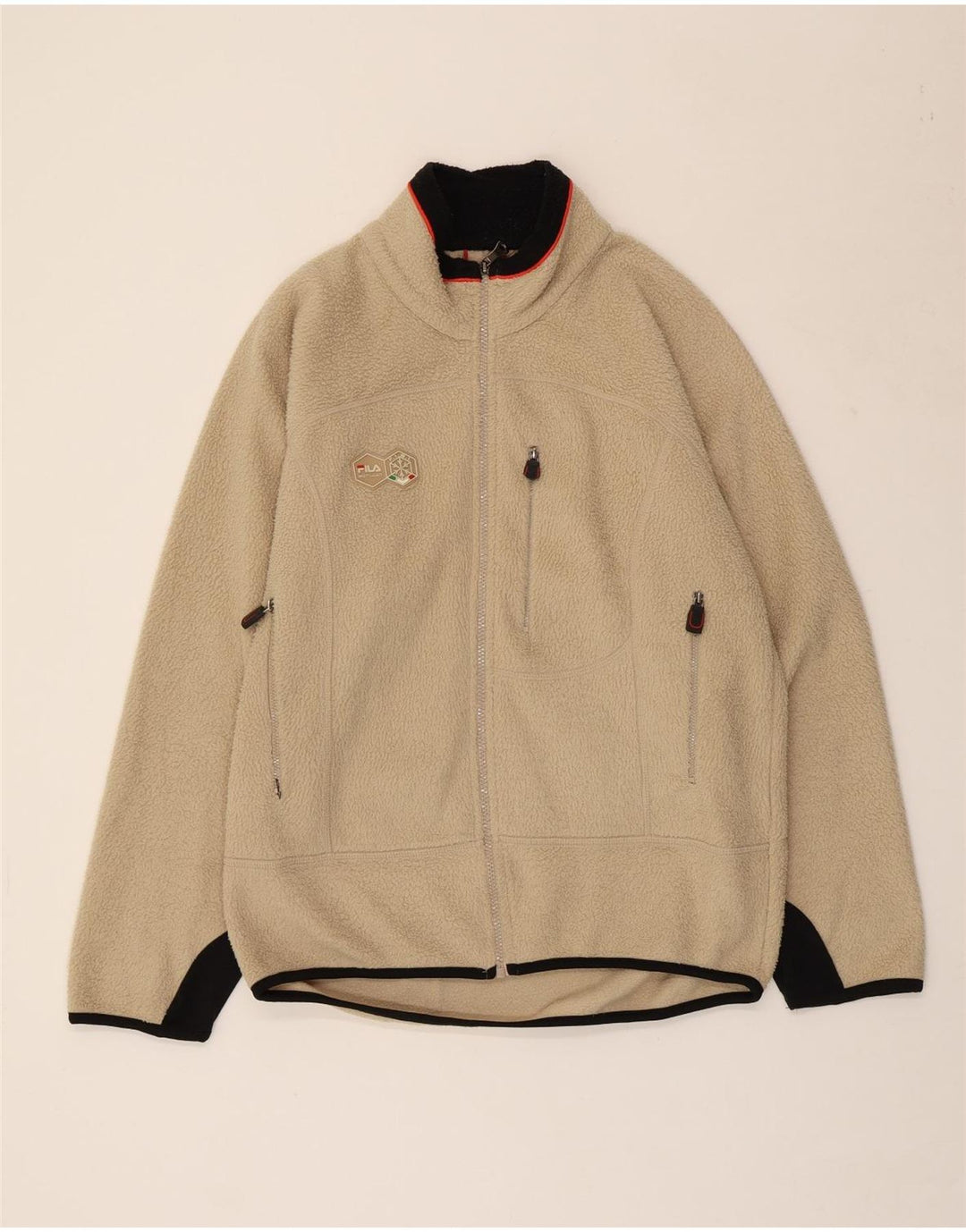 Jachetă pentru bărbați Fila Fleece UK 38 Medium Bej Colorblock