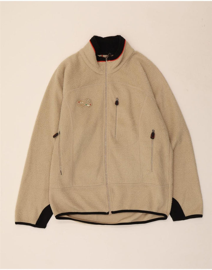 Jachetă pentru bărbați Fila Fleece UK 38 Medium Bej Colorblock