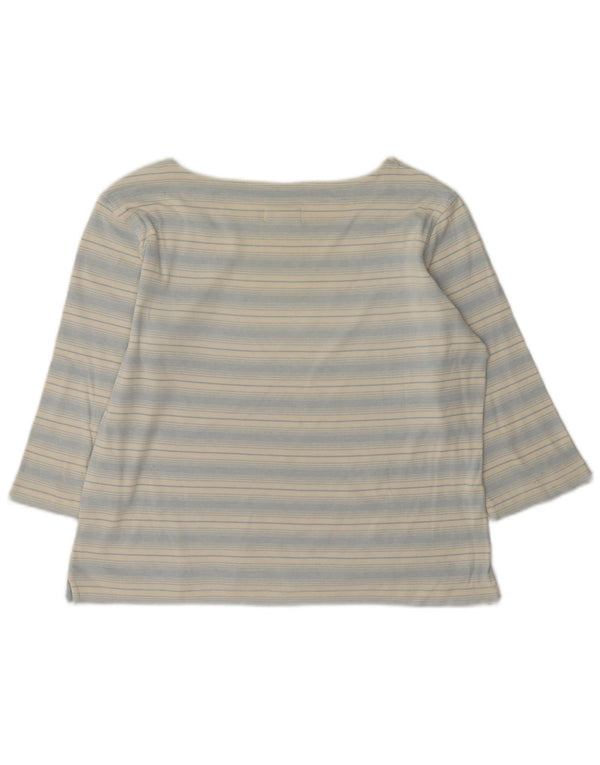 Top pentru femei Diadora cu mâneci 3/4 UK 16 mare, bumbac cu dungi albastre