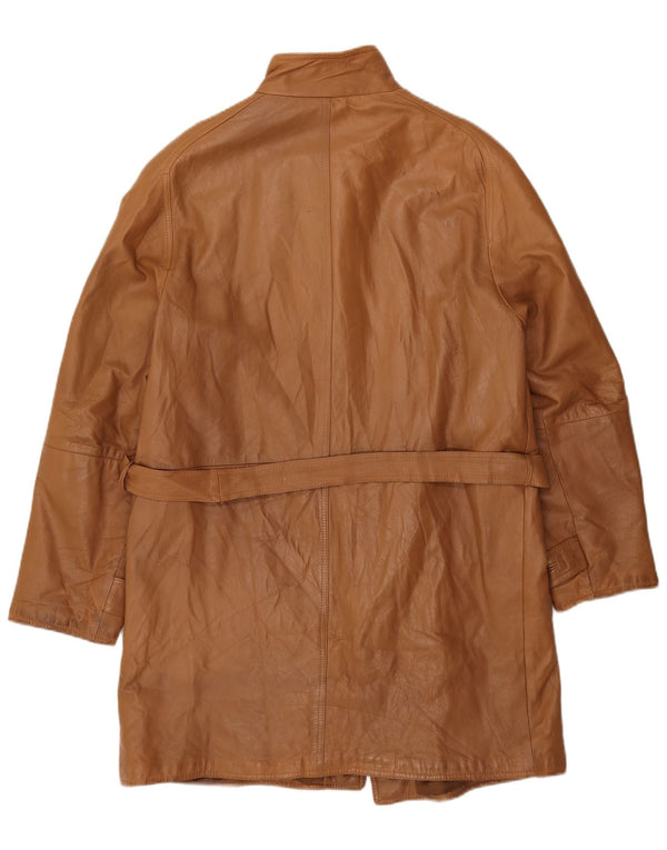 Palton din piele vintage pentru bărbați IT 52 XL din piele maro