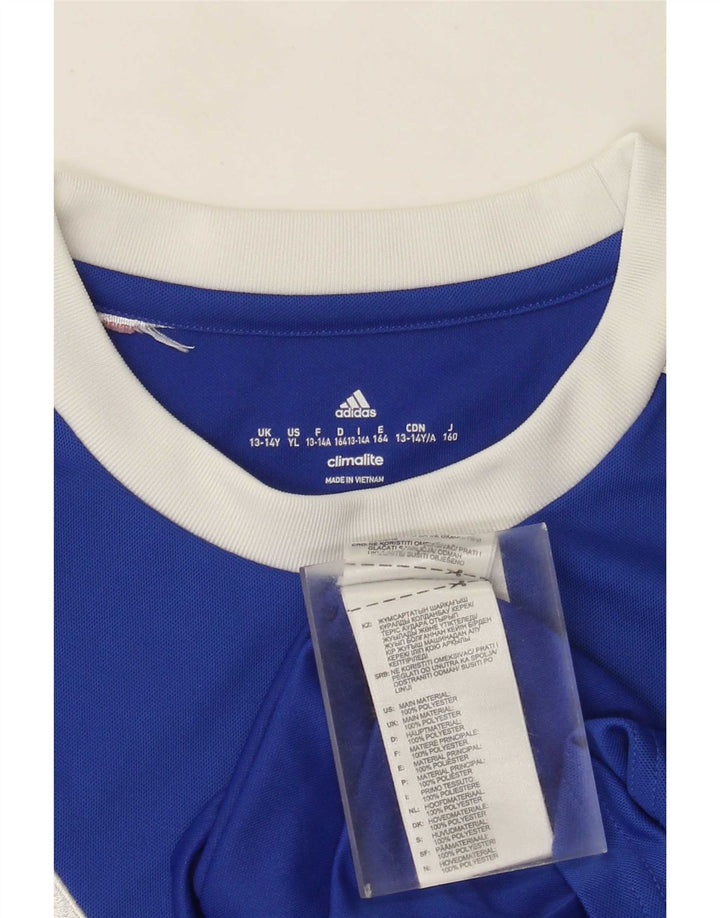 Tricou Adidas Climalite pentru baieti Top 13-14 ani poliester albastru