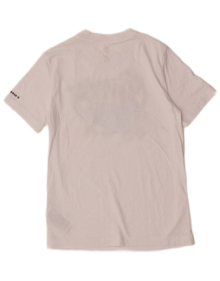 Tricou grafic Converse pentru băieți Top 10-11 ani bumbac alb mediu