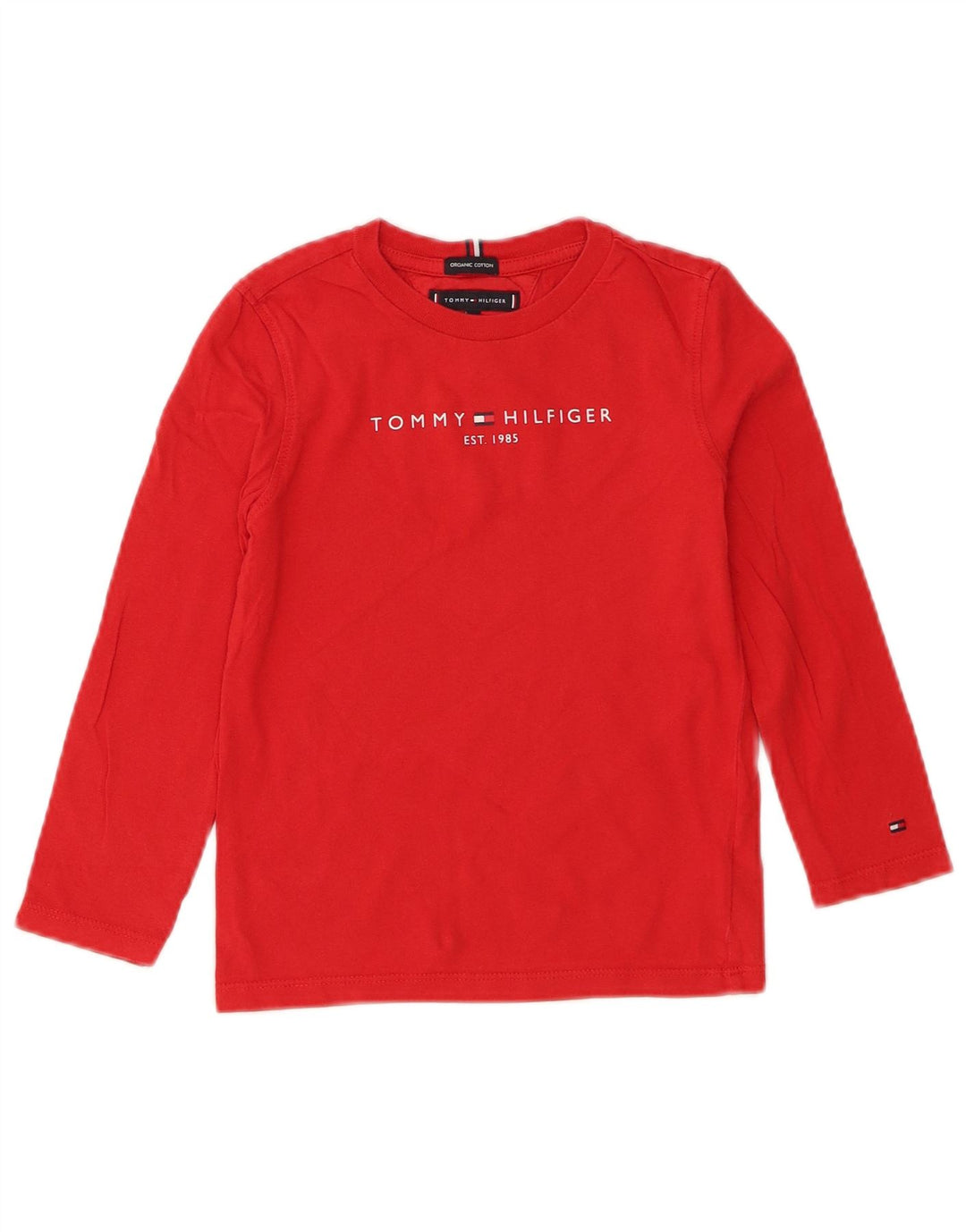 Tommy Hilfiger Băieți Top grafic cu mânecă lungă 5-6 ani bumbac roșu