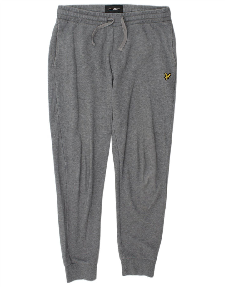 Lyle & Scott Pantaloni de trening pentru bărbați Joggeri din bumbac gri mediu