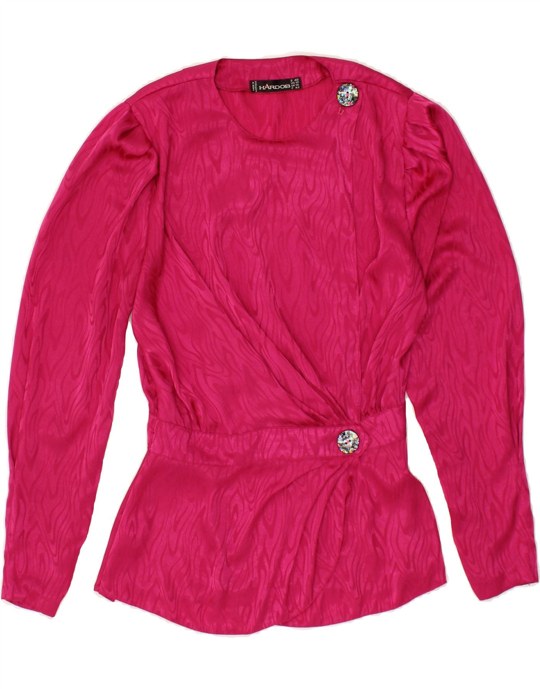 HARDOB Womens Abstract Pattern Blouse Top UK 14 Medium Pink Vintage Hardob and Second-Hand Hardob from Messina Hembry 