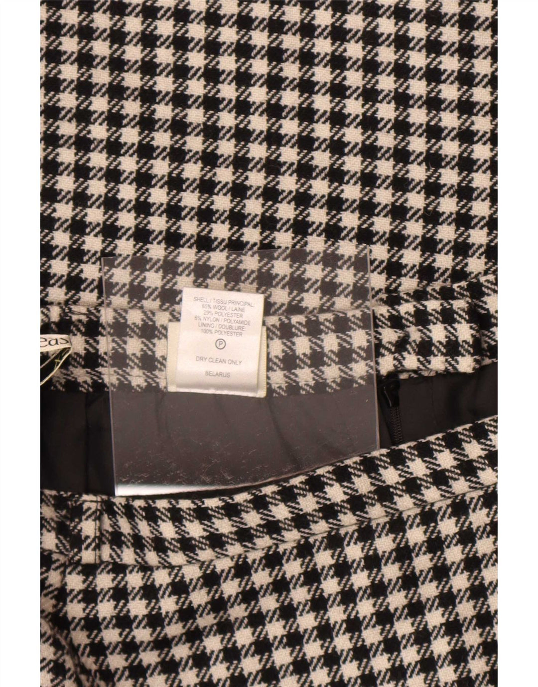 Fusta midi pentru femei Eastex UK 14 Medium W30 Lână neagră cu picior de gală