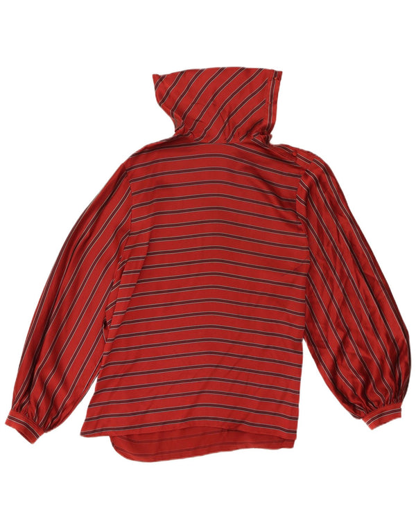 Bluză Vintage pentru femei cu mâneci lungi și gât cu nasturi Top IT 42 Medium Red Dunge