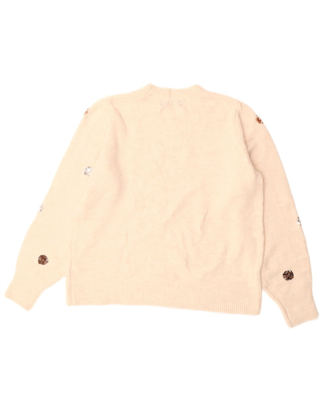 MARKS & SPENCER Pulover cu decolteu rotund pentru femei UK 14 Medium Off White