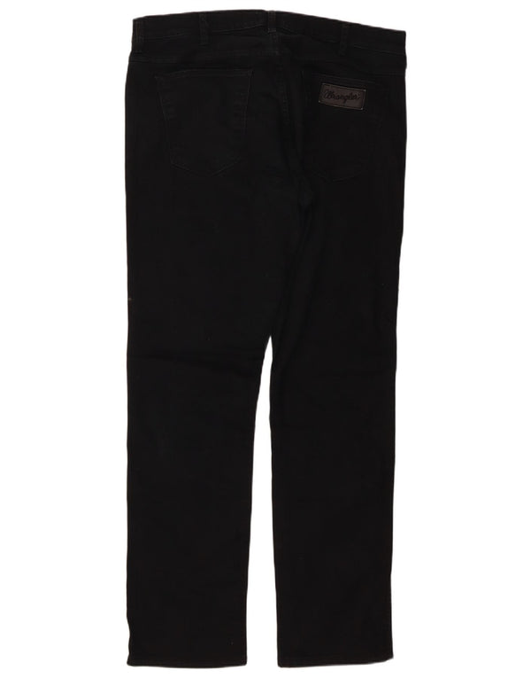 Wrangler Mens Greensboro Straight Jeans W34 L32 Black Cotton