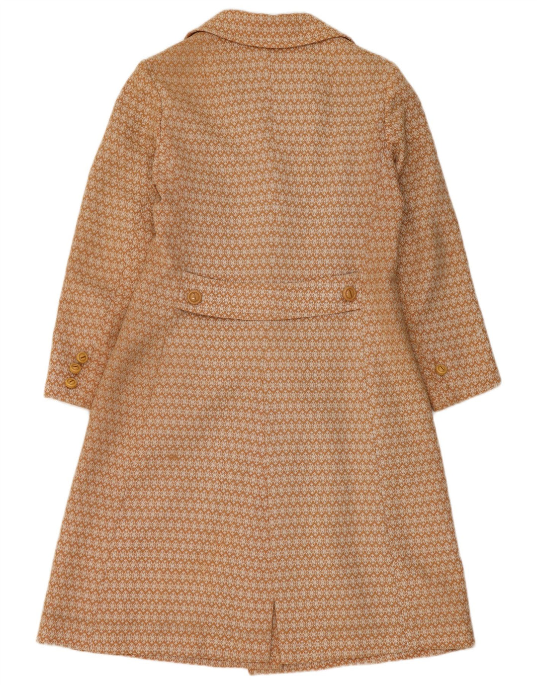 Pardesiu vintage pentru femei UK 10 Small Beige Geometric