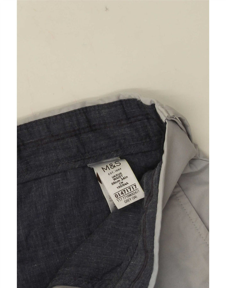 Pantaloni scurți chino pentru bărbați Marks & Spencer W34, bumbac gri mare
