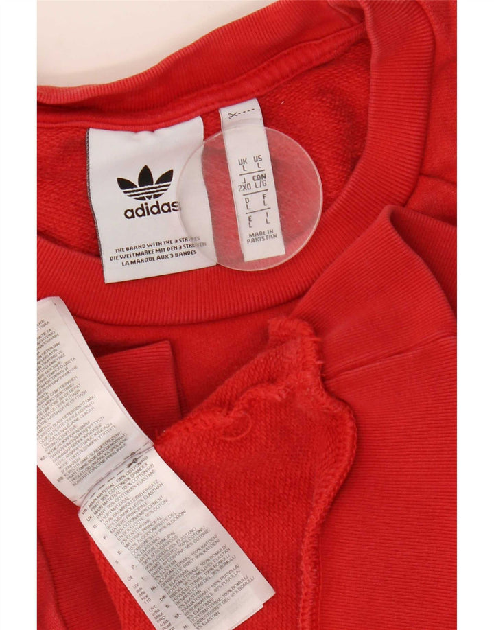 Hanorac grafic pentru bărbați Adidas Jumper mare, roșu, bumbac
