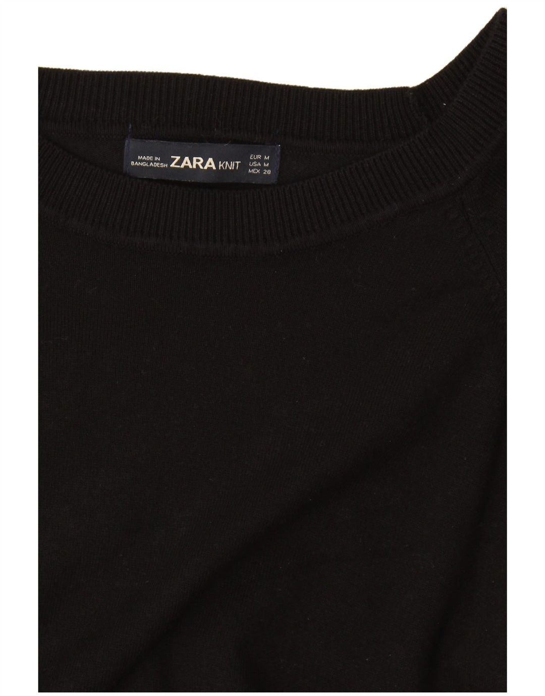 Pulover pentru femei supradimensionat cu gât de barcă Zara UK 14 Medium Negru