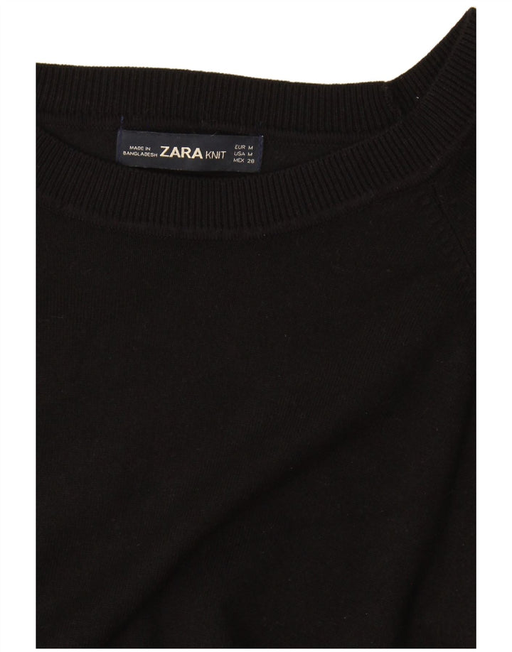 Pulover pentru femei supradimensionat cu gât de barcă Zara UK 14 Medium Negru