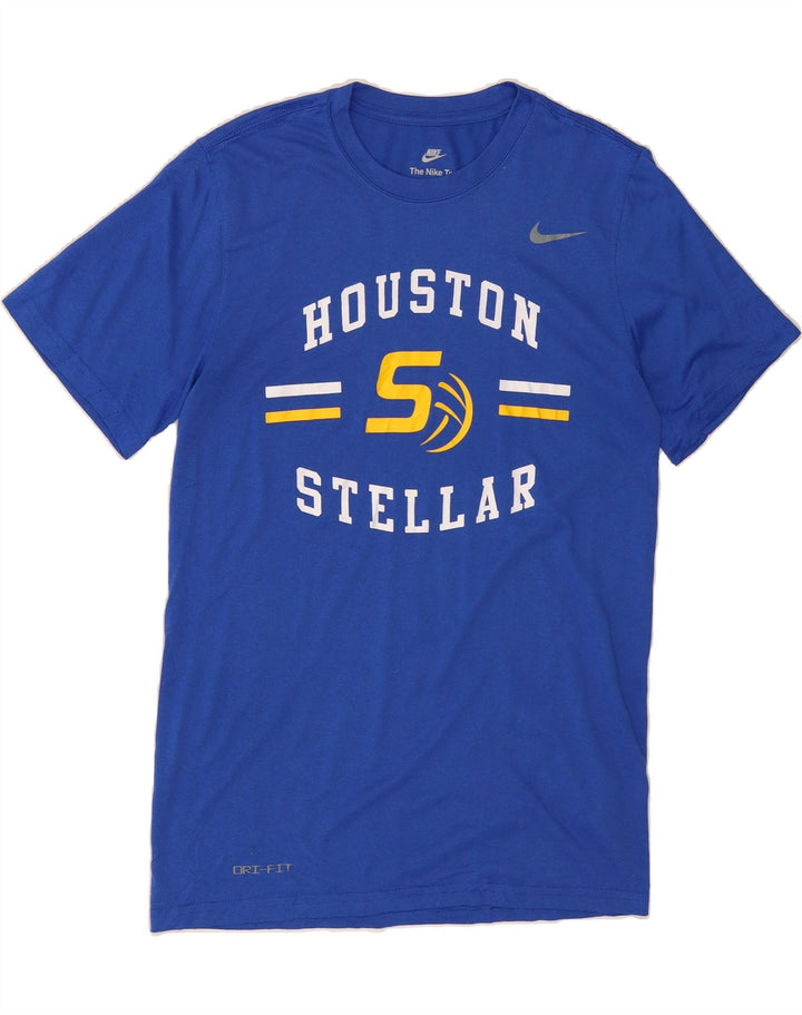 NIKE Mens Houston Stellar Graphic T-Shirt Top Small Blue Polyester Vintage Nike and Second-Hand Nike from Messina Hembry 