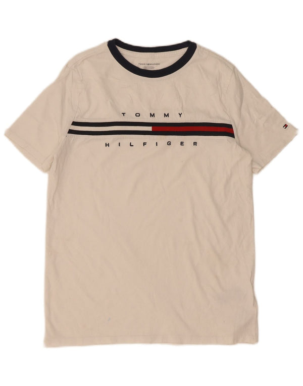 Tricou grafic Tommy Hilfiger pentru baieti Top 15-16 ani XL bumbac alb