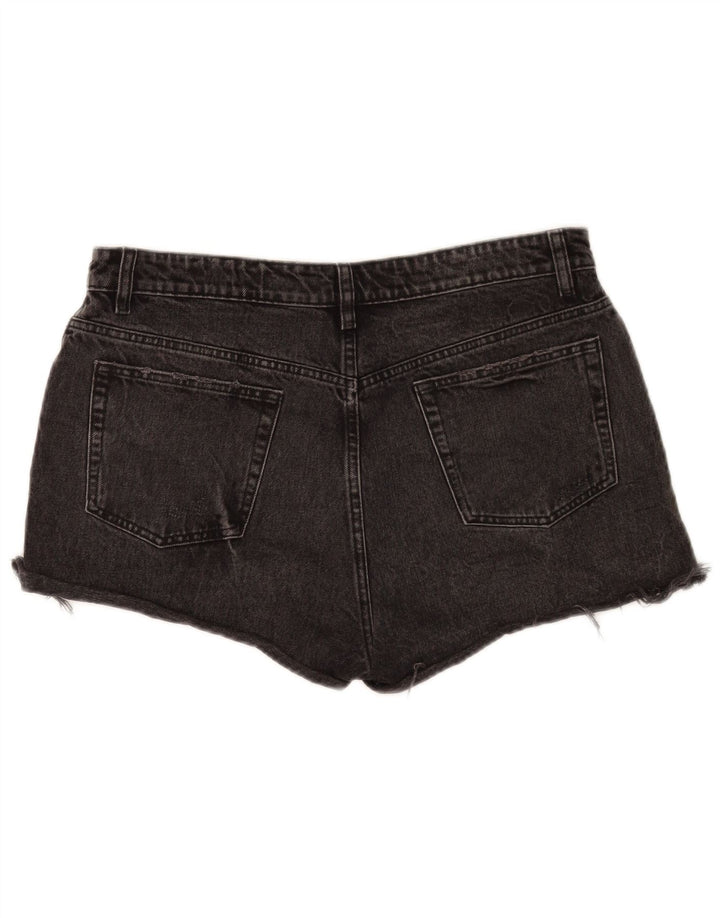Pantaloni scurți din denim învechit pentru femei Zara EU 44 XL W34 Negru