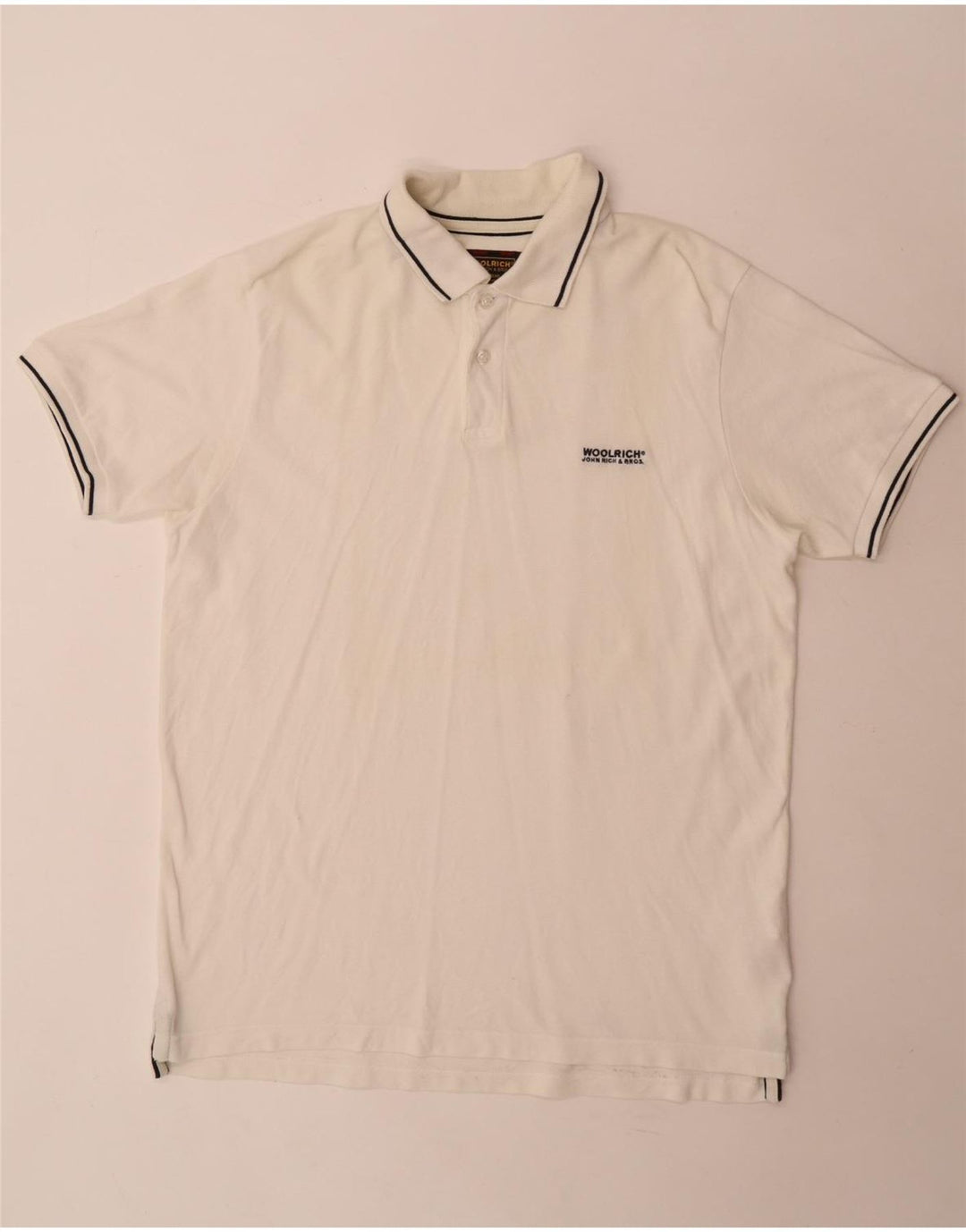 Tricou polo pentru bărbați Woolrich, bumbac alb XL