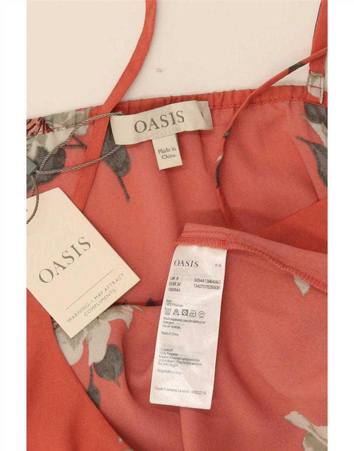 Oasis Top cu mai multe etaje pentru femei UK 8 Small Red Floral Poliester