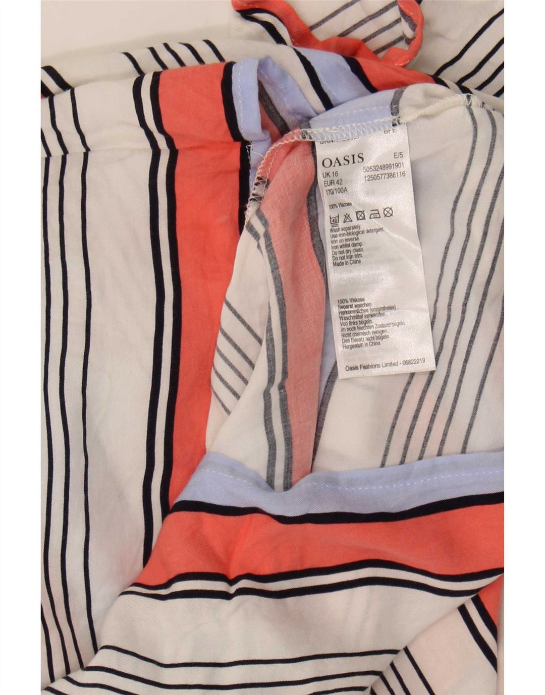 Bluză pentru femei Oasis UK 16, mare, multicoloră, în dungi, viscoză