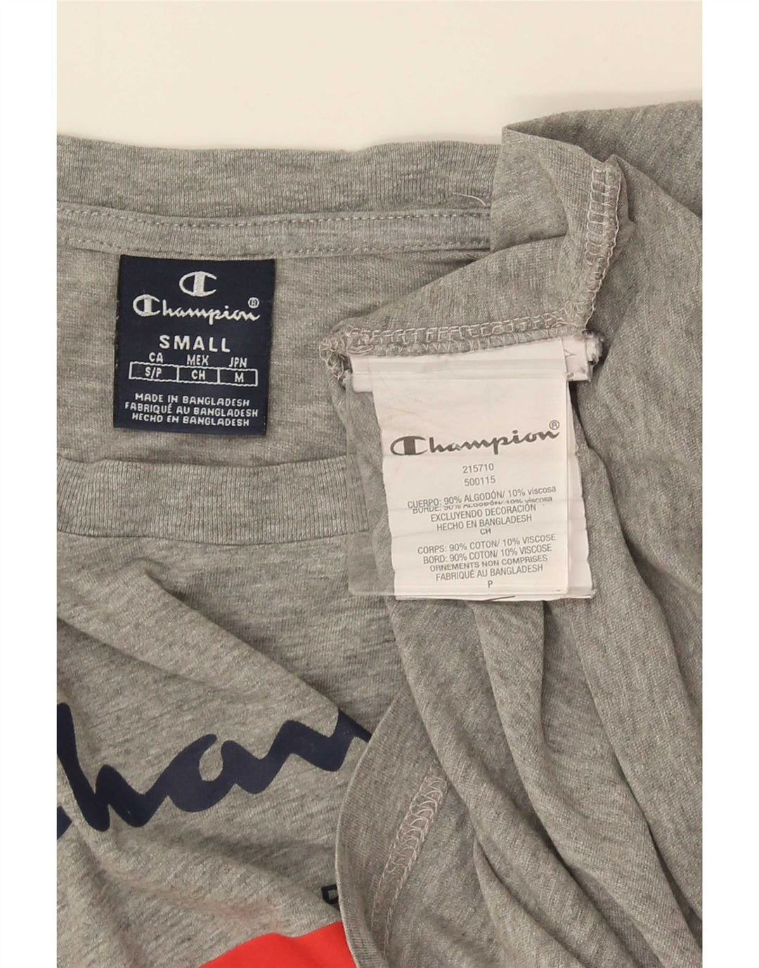 Tricou grafic Champion pentru bărbați Top mic, gri, bumbac cu pete