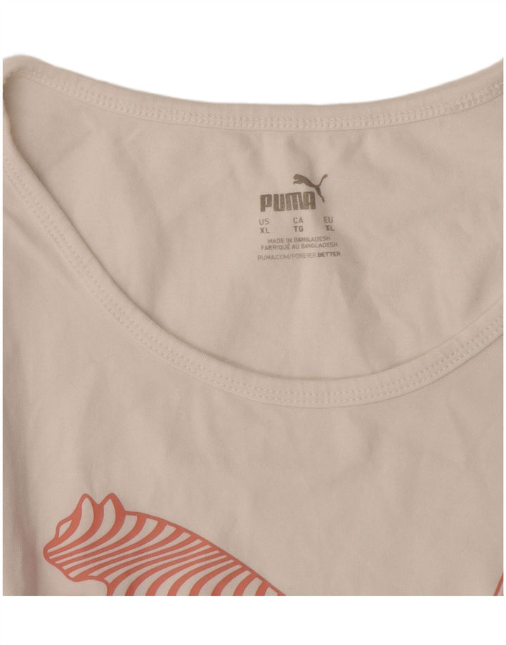 Top cu vestă grafică Puma pentru femei UK 18 XL, alb