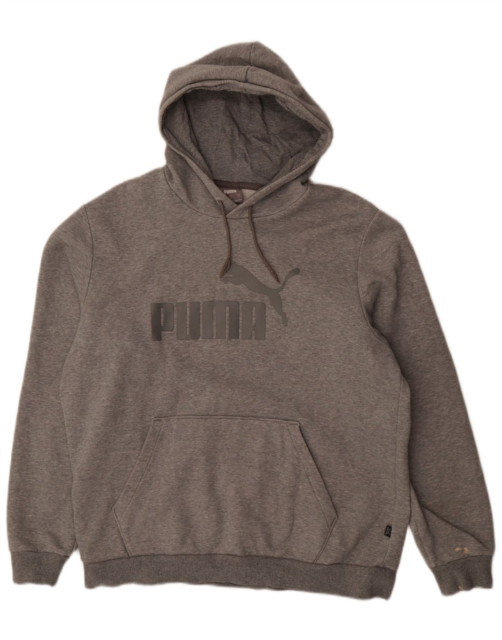 Pulover Puma pentru bărbați cu capota, mare, gri, bumbac
