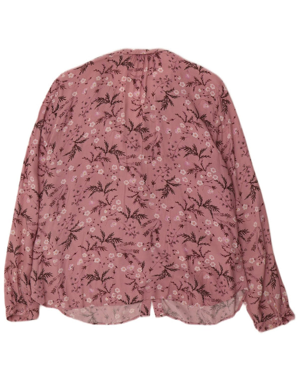 Bluză cămașă pentru femei Laura Ashley UK 18 XL roz, viscoză florală