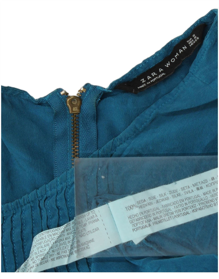 Bluză pentru femei Zara UK 10 Small Blue Silk