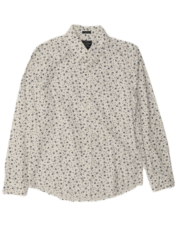 Cămașă pentru bărbați Abercrombie & Fitch Super Slim Fit Bumbac Floral Alb Mic