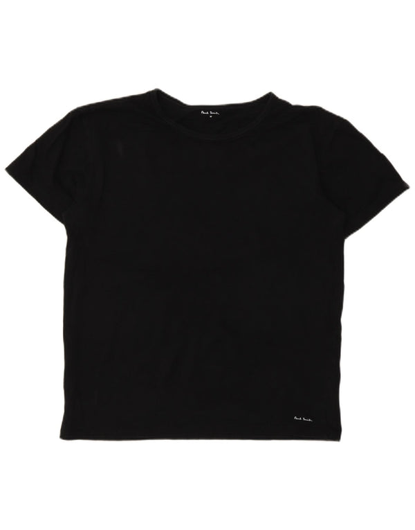 Paul Smith Womens T-Shirt Top UK 14 Medium Black Cotton