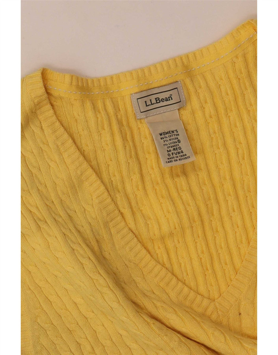 L.L.Bean Womens Vest Tank Top UK 12 Bumbac galben mediu