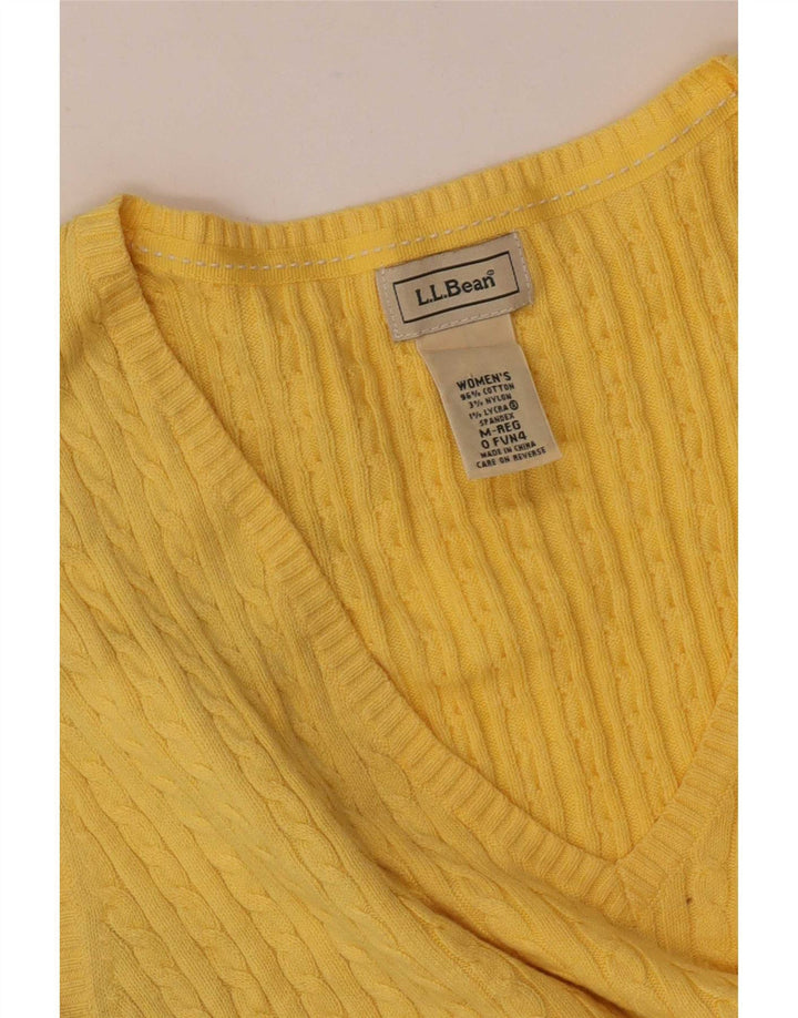 L.L.Bean Womens Vest Tank Top UK 12 Bumbac galben mediu