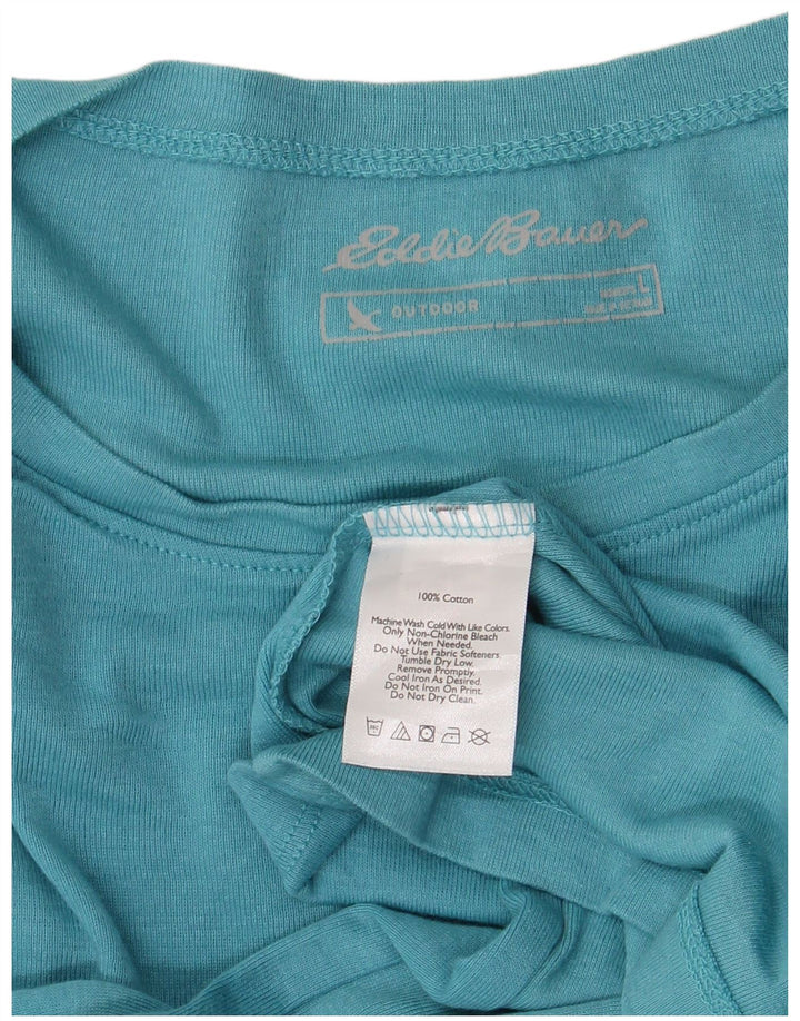 Eddie Bauer Top pentru femei cu mânecă lungă UK 14, mare, albastru, bumbac