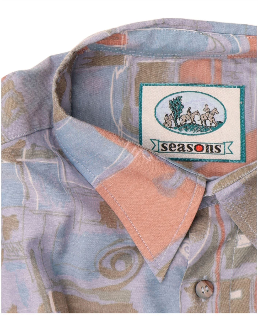 Cămașă cu mânecă scurtă pentru bărbați de epocă, albastru mare