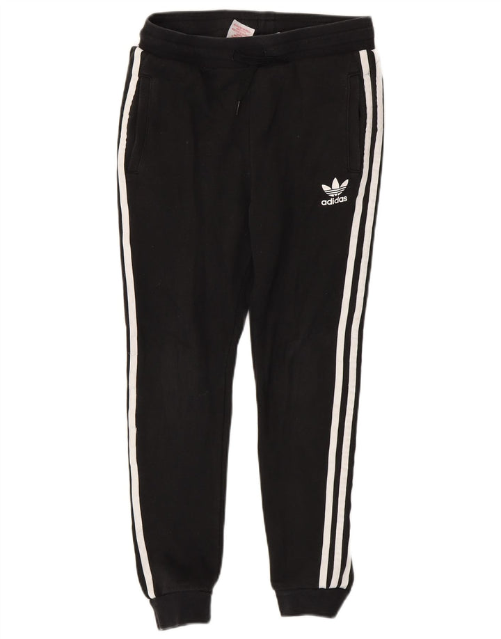 Pantaloni de trening ADIDAS baieti Joggeri 11-12 ani bumbac negru