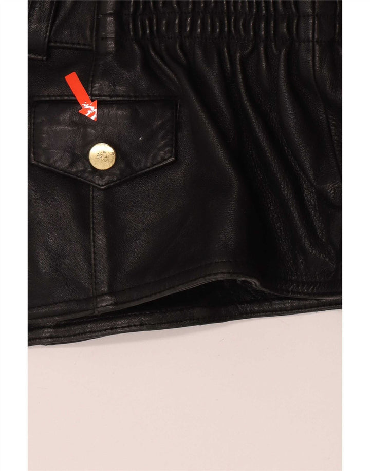 Jachetă Biker din piele vintage pentru femei EU 40 Medium Black