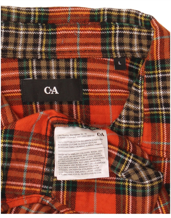 Cămașă de flanel pentru bărbați C&A, bumbac cu carouri roșii mari