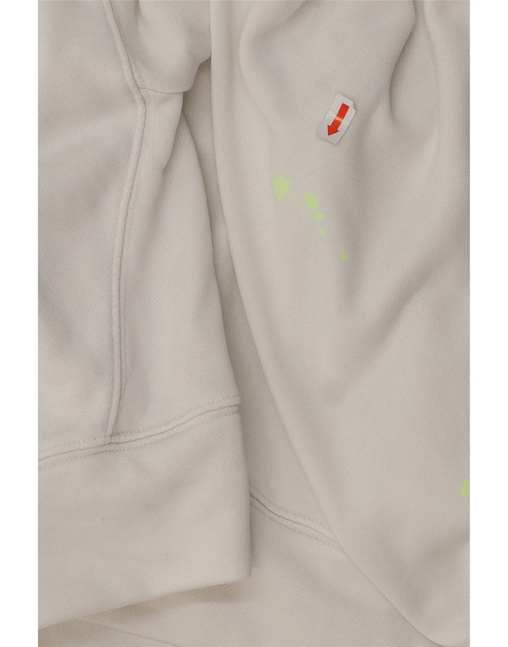 ADIDAS Pulover oversize Crop Hoodie pentru femei UK 10 Bumbac alb mic