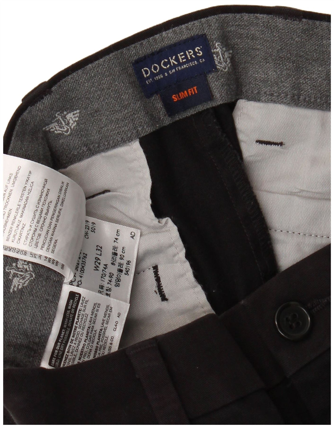 Pantaloni chino pentru bărbați DOCKERS Slim Fit W29 L29 bumbac negru