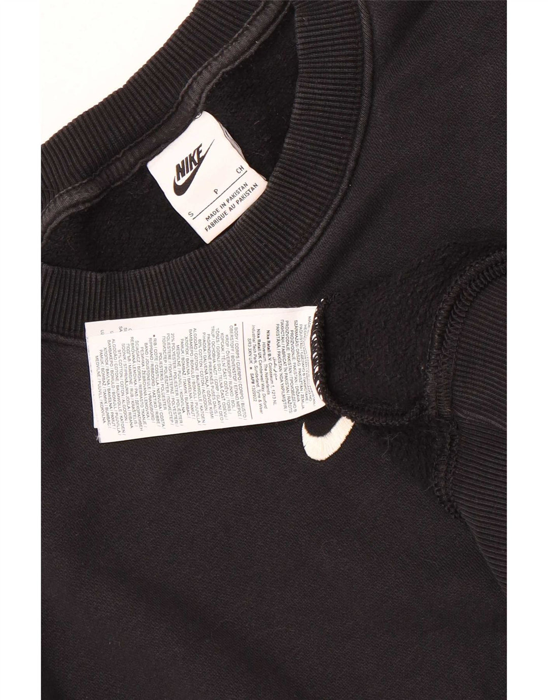 Hanorac Nike pentru bărbați, cu tăiere lejeră, pulover mic, negru, bumbac