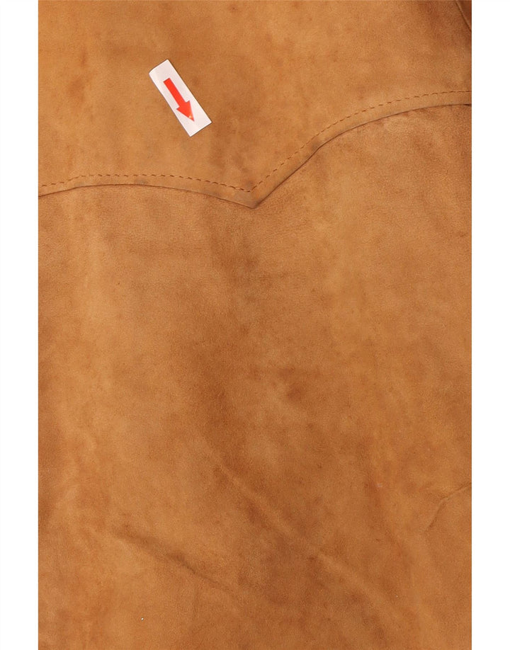 Bomber Vintage pentru bărbați din piele intoarsa UK 38 Maro Mediu