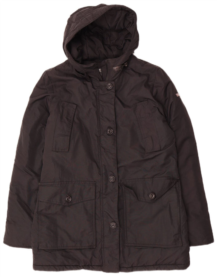 Jachetă căptușită cu glugă supradimensionată pentru femei Brugi UK 10 Poliester negru mic