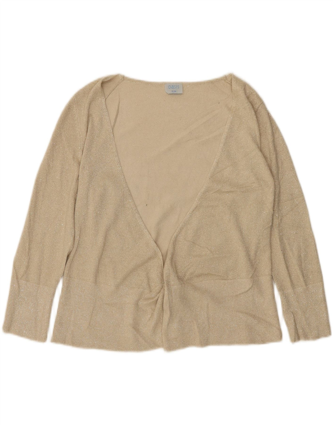 Pulover cardigan deschis pentru femei Oasis UK 10 Small Beige Viscose