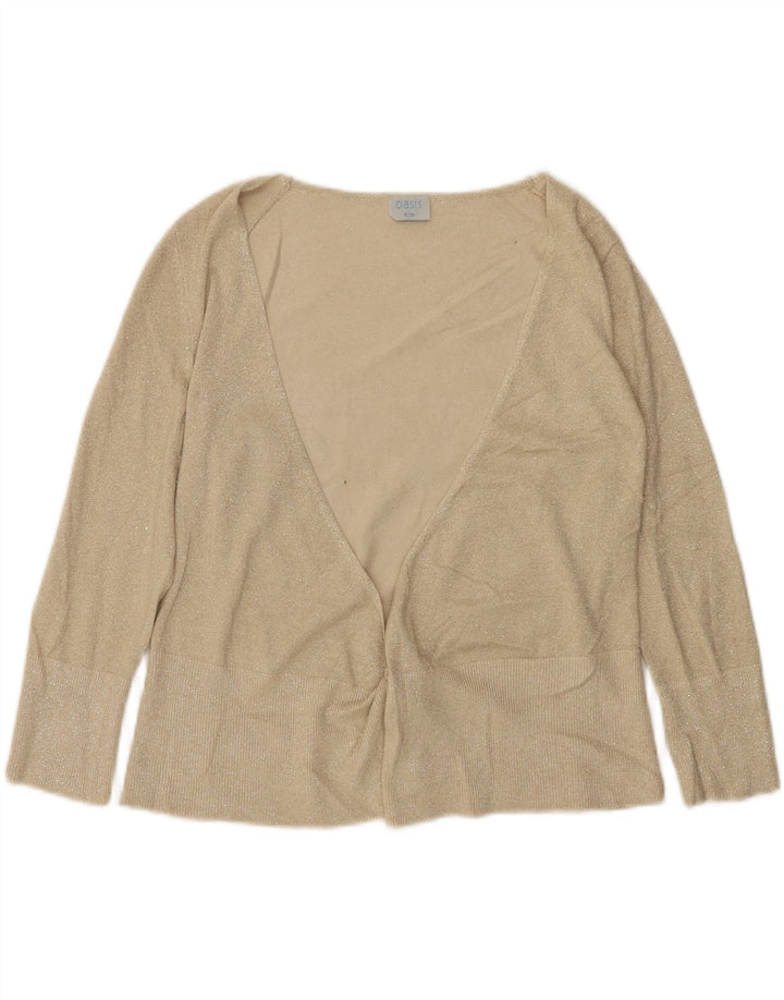 Pulover cardigan deschis pentru femei Oasis UK 10 Small Beige Viscose