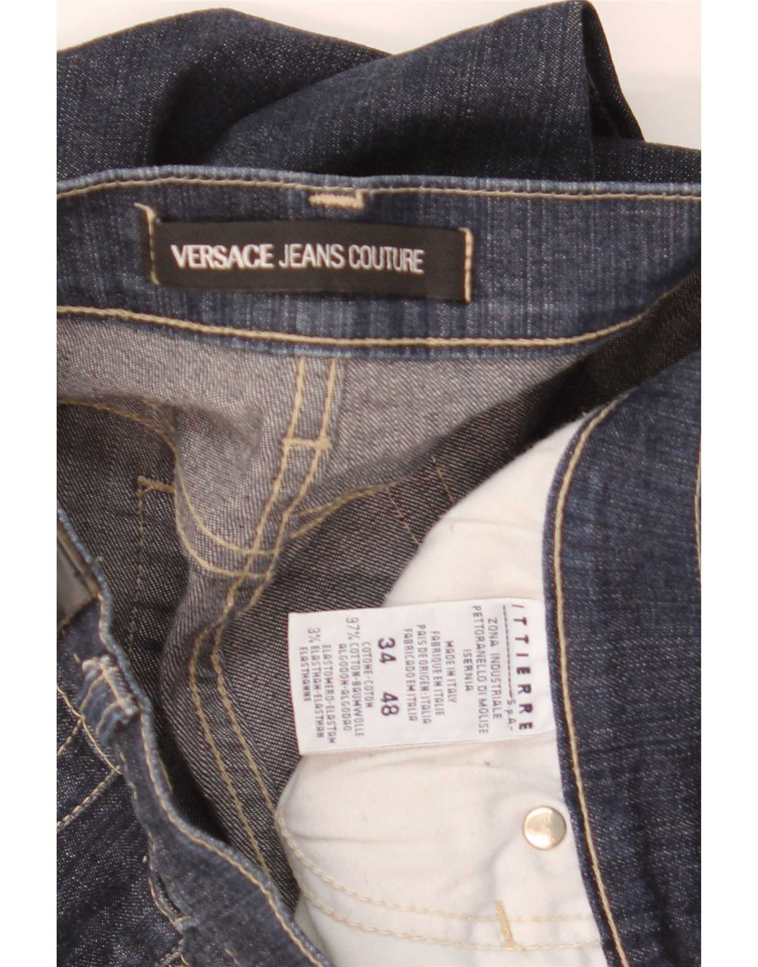 Blugi Versace pentru bărbați Ittierre drepte W34 L30 bumbac bleumarin