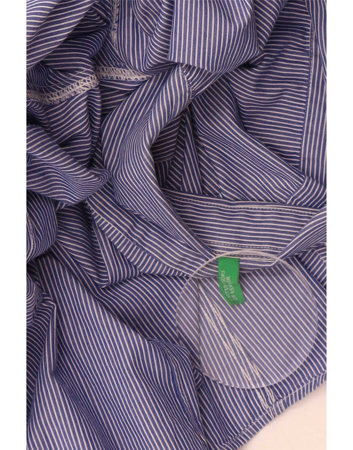Cămașă Benetton pentru bărbați Medium Blue Pinstripe