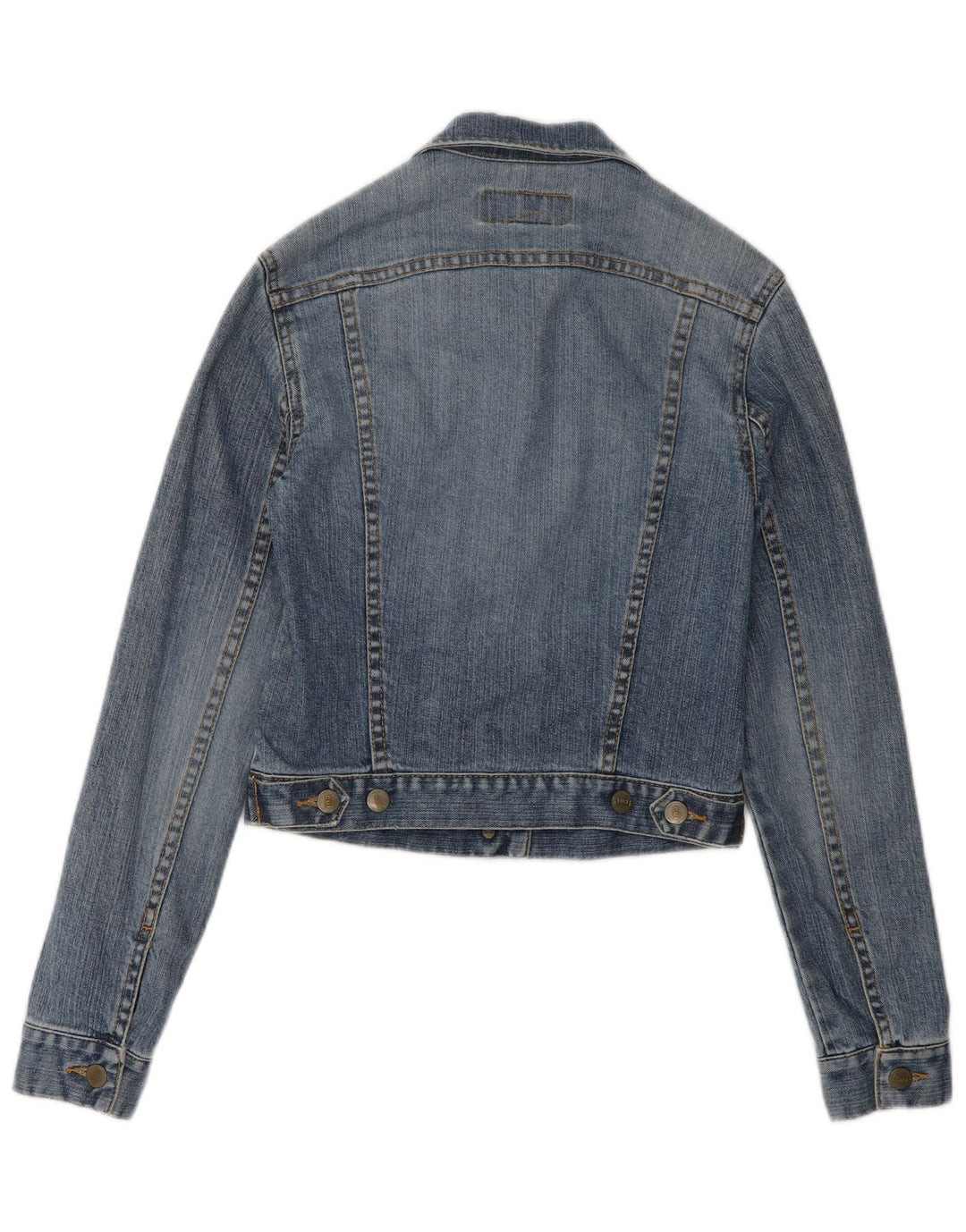Jachetă de denim Fcuk pentru femei, cu ajustare normală, UK 10, bumbac albastru mic